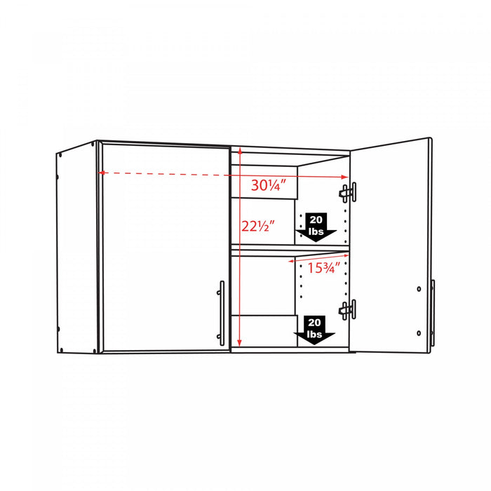 Elite 32\" Stackable Wall Cabinet - White