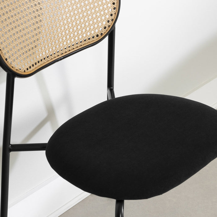 Hype Black Natural Rattan Dining Chair - Set of 2