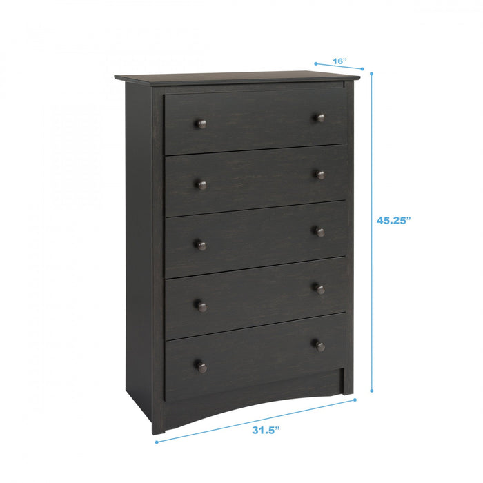 Sonoma 5-Drawer Chest - Washed Black