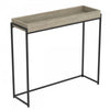 40” Modern Console Table With Sunkey Tray - Dark Taupe With Black Metal 