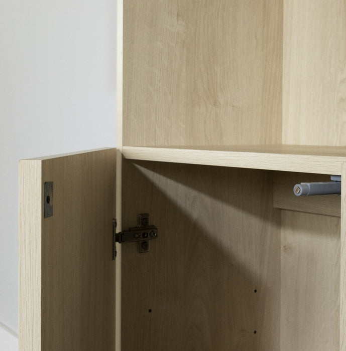 Liora Set Of Bookcase And 2 2-door Narrow Bookcases - Bleached Oak 
