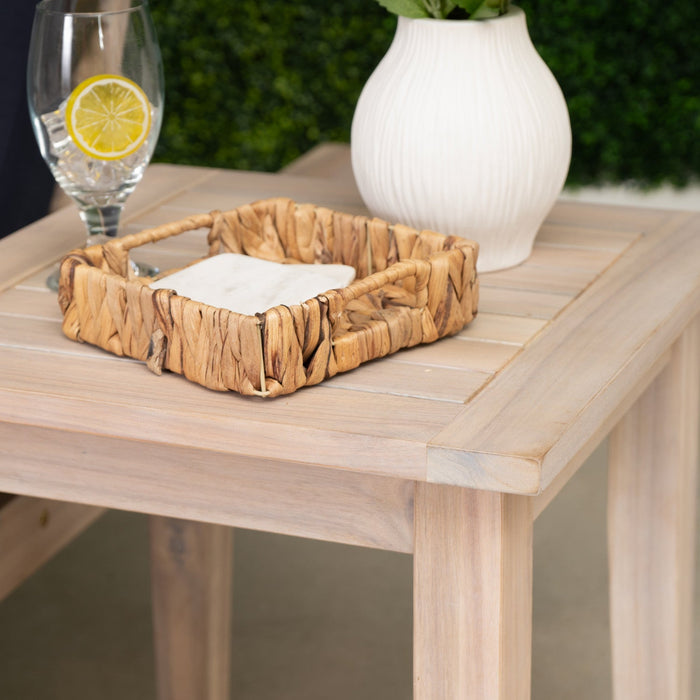 Teagon Outdoor Side Patio Occasional Table - Natural