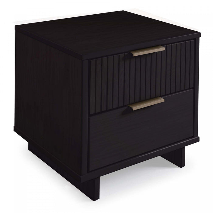 Granville Modern 18\" Nightstand in Black (2-Drawer) - Set of 2 