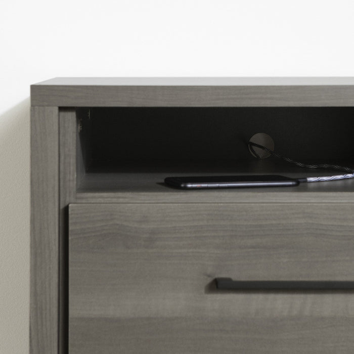 Gravity 2-drawer Nightstand - Gray Maple 