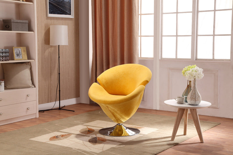 Tulip Modern 1-Piece Accent Chair in Green, Orange, Red, White and Yellow 