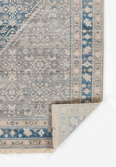 Lucia Traditional 9'0\" x 12'0\" Area Rug in Blue Indoor Area Rug 