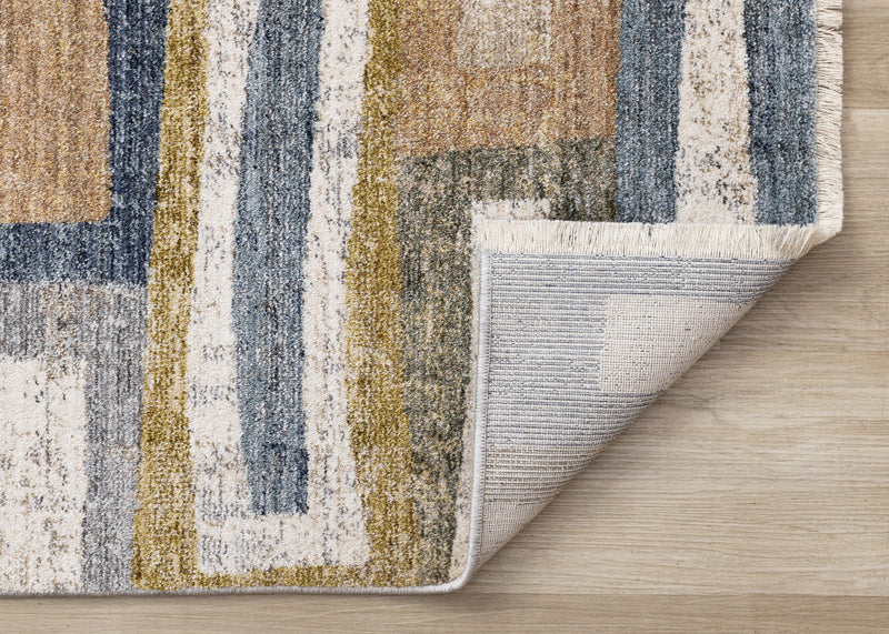 Macey Modern Grey Blue Red Sophisticated Area Rug - 7'10\" x 10'2\"