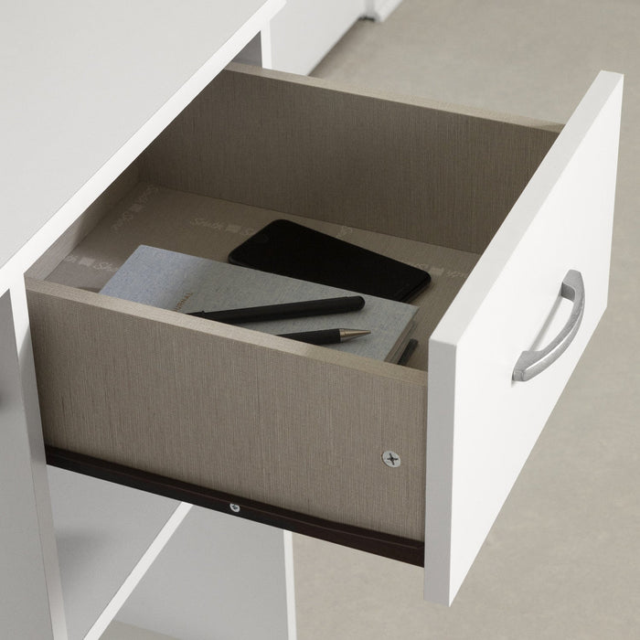Axess Office Desk With Keyboard Tray And Drawer - Pure White 