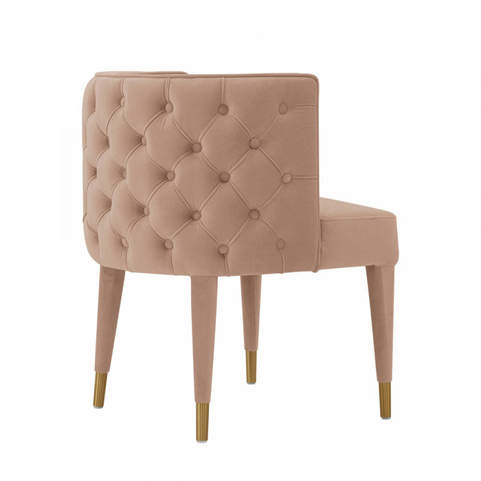 Maya Modern Velvet Dining Chair in Nude - Set of 2 