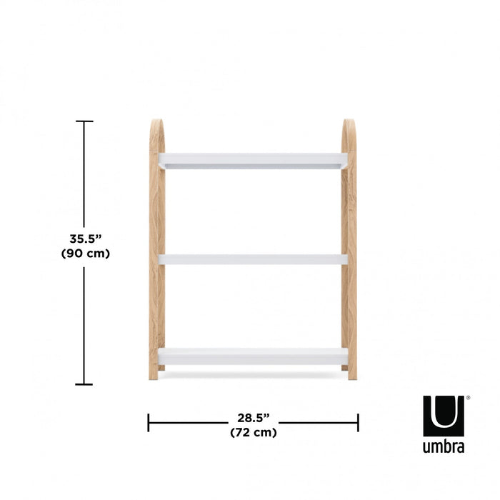 Umbra Modern Bellwood 3-Shelf Bookcase - White and Natural