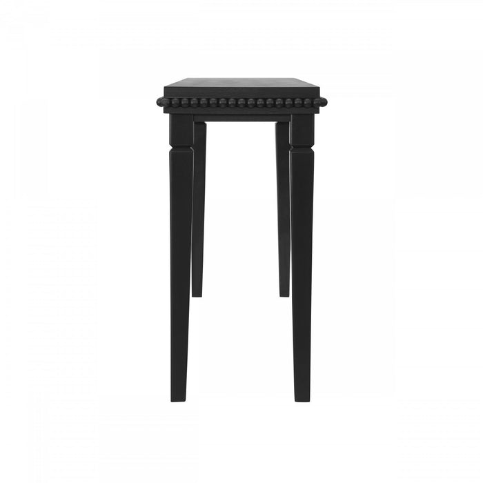 Martha 47.25\" Rustic Wood Sofa Table with Decorative Beaded Trim - Black 