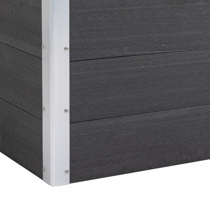 Outsunny 3' X 2' X 2' Raised Garden Bed, Wood Plastic Planter Box For Flowers, Vegetable, Herb, Grey