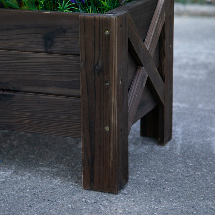 Outsunny 3.3 X 1.2 X 1.2 Ft Garden Raised Bed Planter Grow Containers For Outdoor Patio Plant Flower