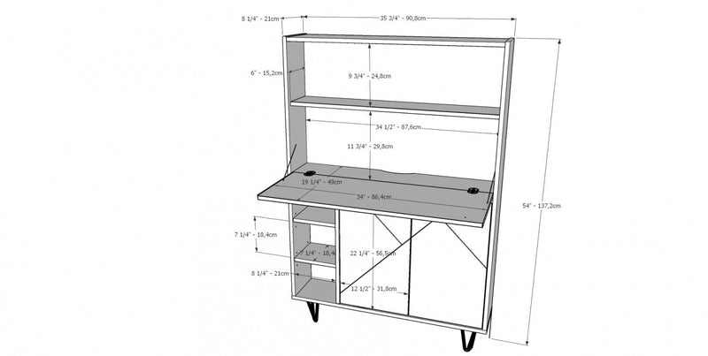 Nordika Secretary Desk - Black 