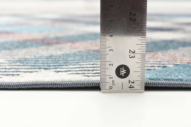 Kors Blue Machine Washable Area Rug - 2'6\" x 8'0\"