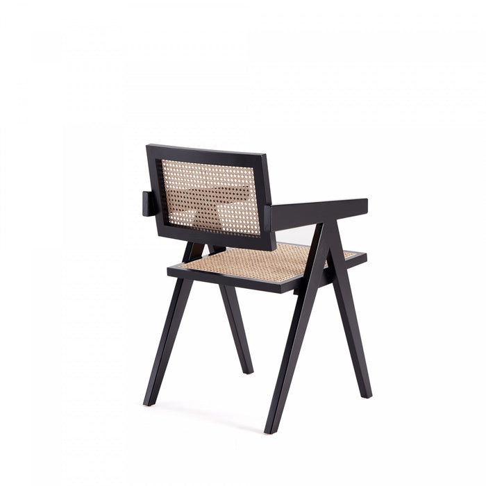 Hamlet Industry Chic Wood Armchair in Black and Natural - Set of 2 Dining Chair 