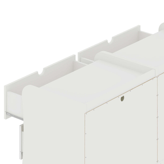 Coney Mid-Century Modern 28\" Nightstand in White (3-Drawer) - Set of 2 