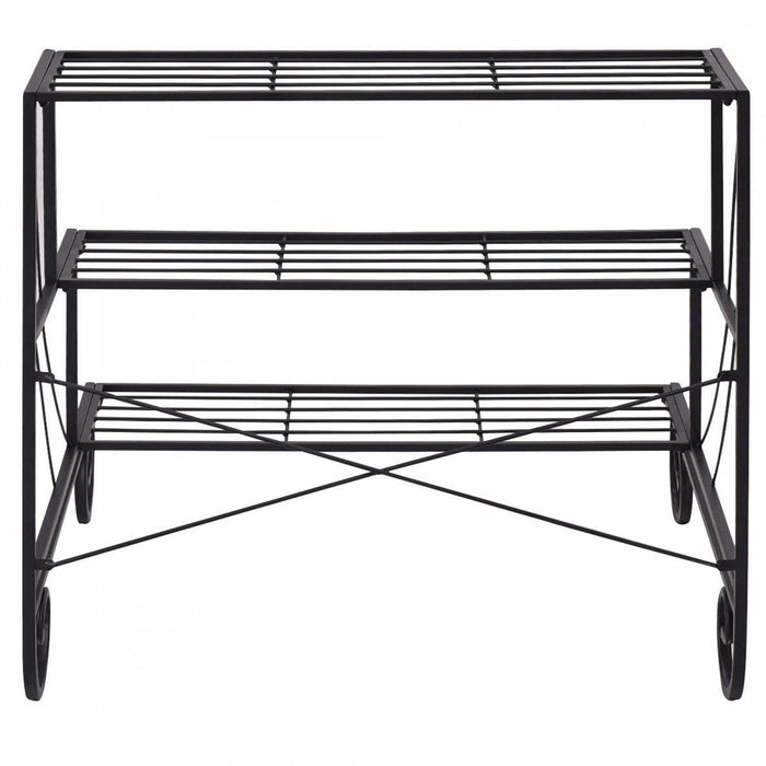 Costway 3 Tier Outdoor Metal Plant Stand Flower Planter Garden Display Shelf Rack