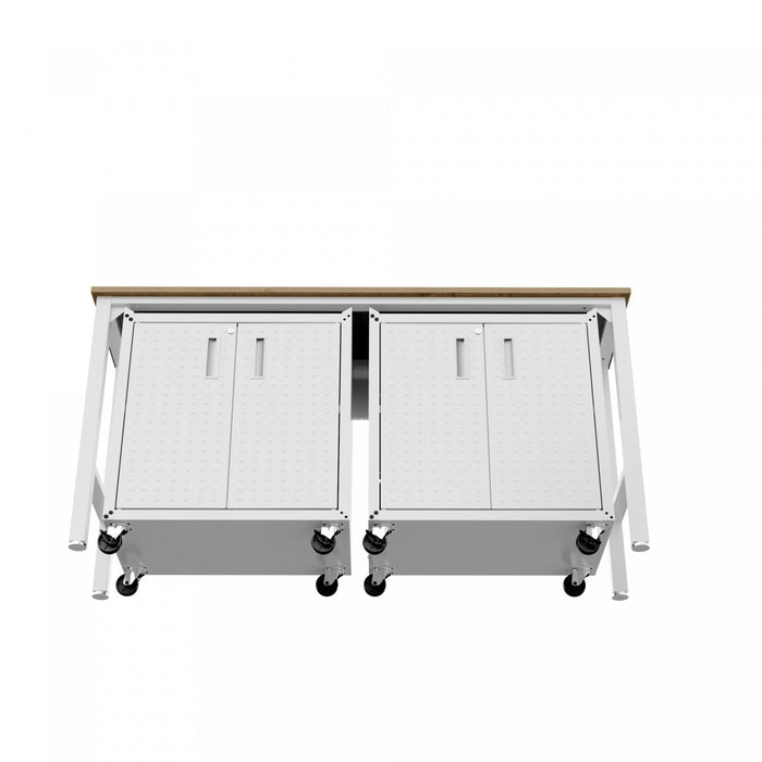 Fortress Modern 3-Piece Garage Set in White Garage Storage 