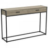 48” Modern Console Table With 2 Drawers - Dark Taupe With Black Metal 