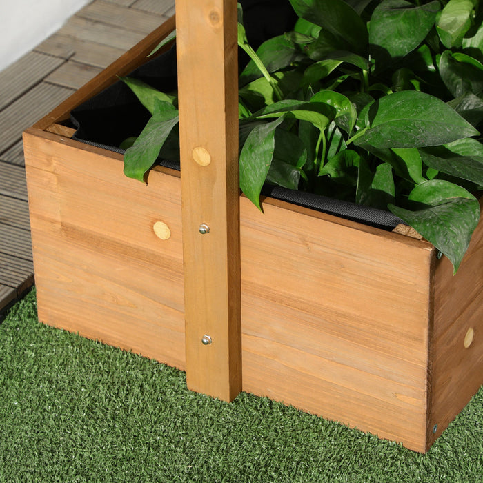 Outsunny 4-tier Raised Garden Bed, Vertical Elevated Planter Rack With Non-woven Fabric, Wooden Rais