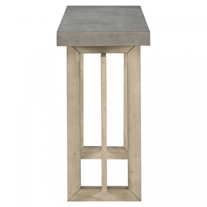 Ethan 59.1'' Triple Rectangle Design Painted Entryway Table with Pine Wood Legs,Grey Sofa Table  