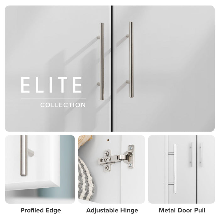 Elite Deep Storage Cabinet with Fixed & Adjustable Shelves - White