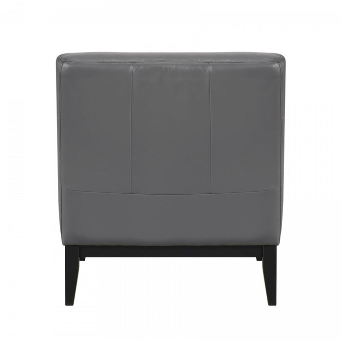 Murdock Accent Chair Dark Grey Leather 