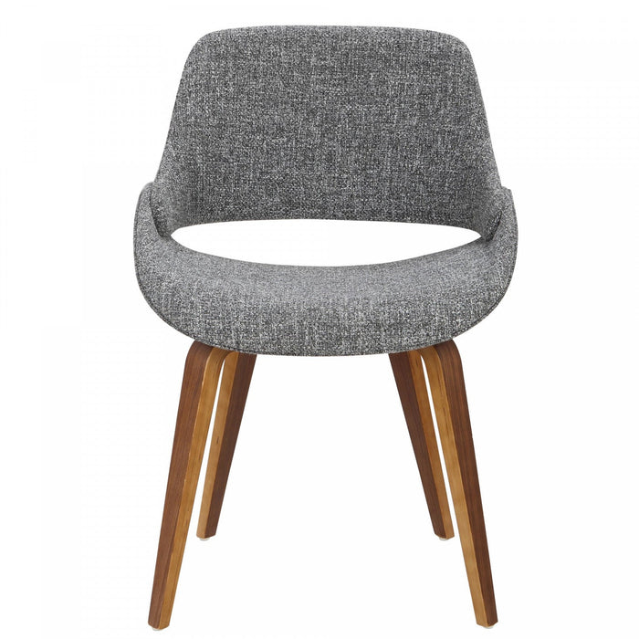 LumiSource Fabrico Grey Fabric Mid-Century Modern Dining Accent Chair - Set of 2