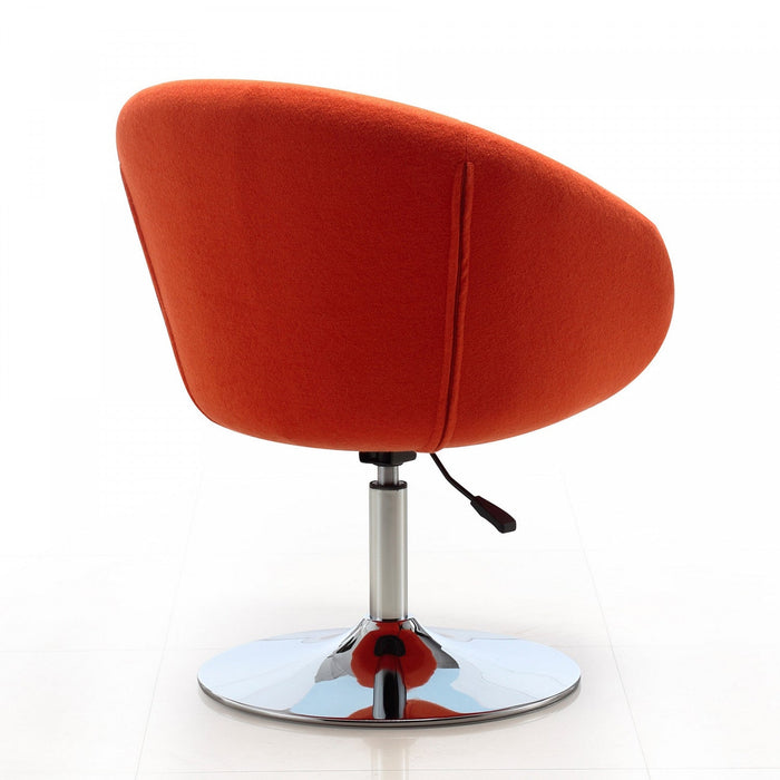Hopper Modern Upholstered Swivel Lounge Chair in Orange - Set of 2 Accent Chair 