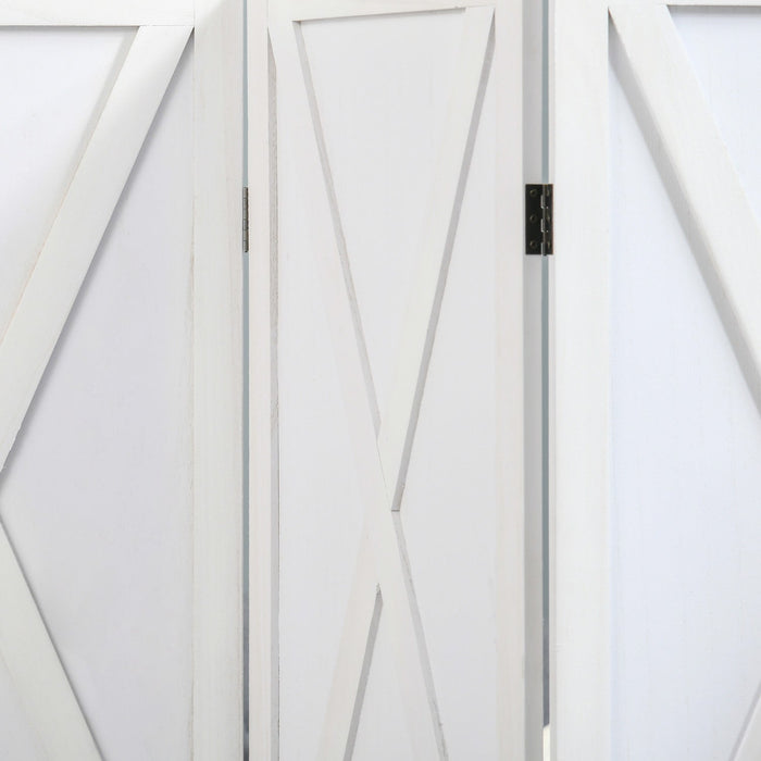 Homcom 5.6ft 4-panel Wooden Room Divider With Foldable Design