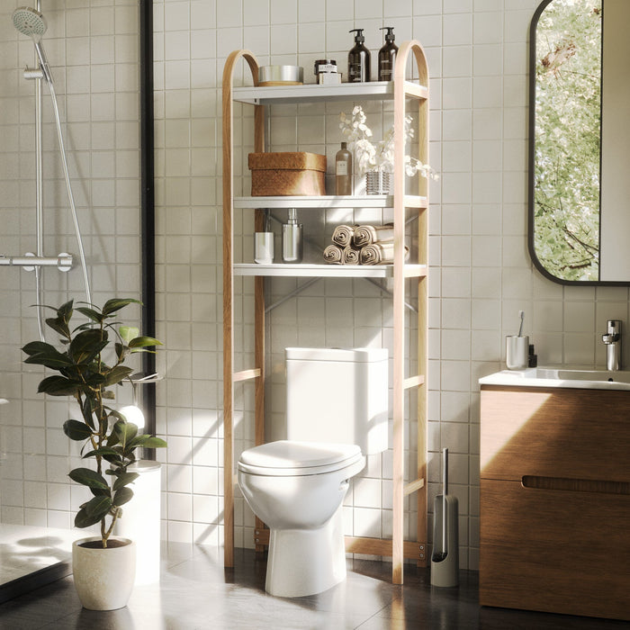Umbra Modern Bellwood Over-Toilet Shelves - White and Natural