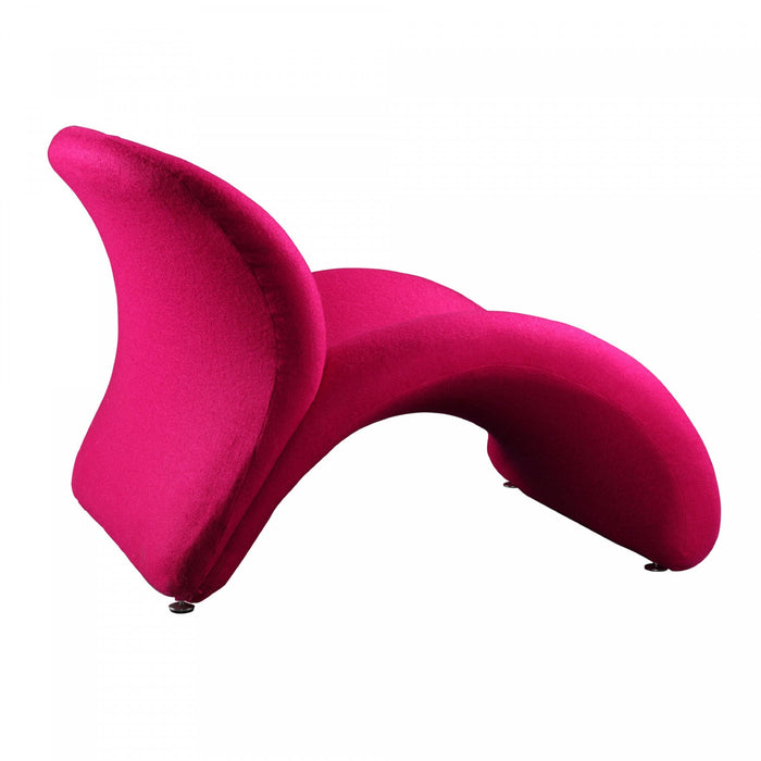 Rosebud Modern Wool Blend Accent Chair in Fuchsia - Set of 2 