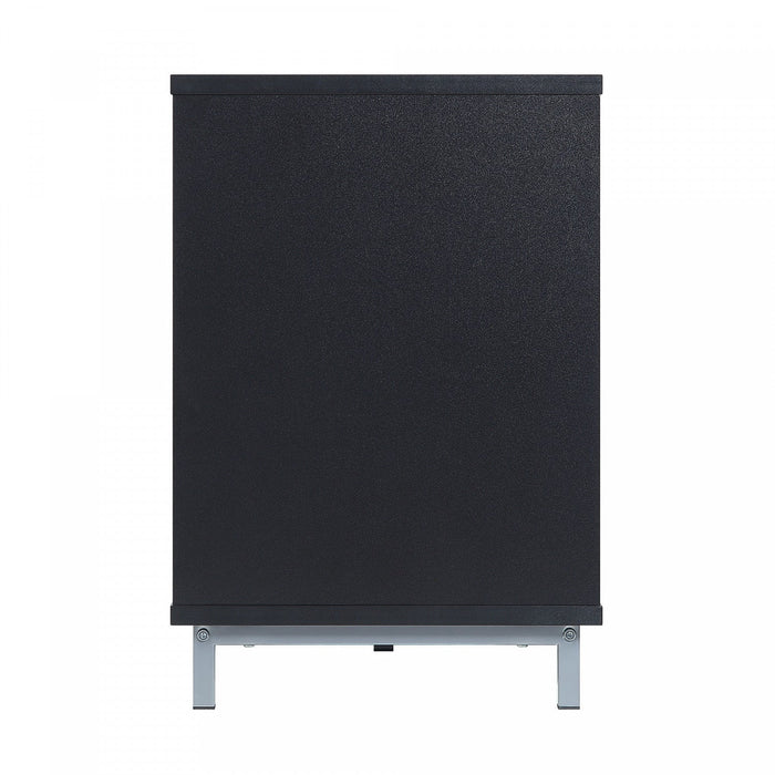 Brighton Modern 2-Piece Electric Fireplace in Black and Onyx 