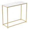 31” Modern Console Table - Marble With Gold Metal 