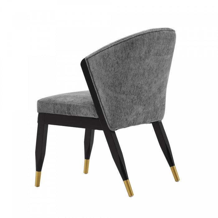 Ola Modern Wood Chenille Dining Chair in Gray - Set of 2 