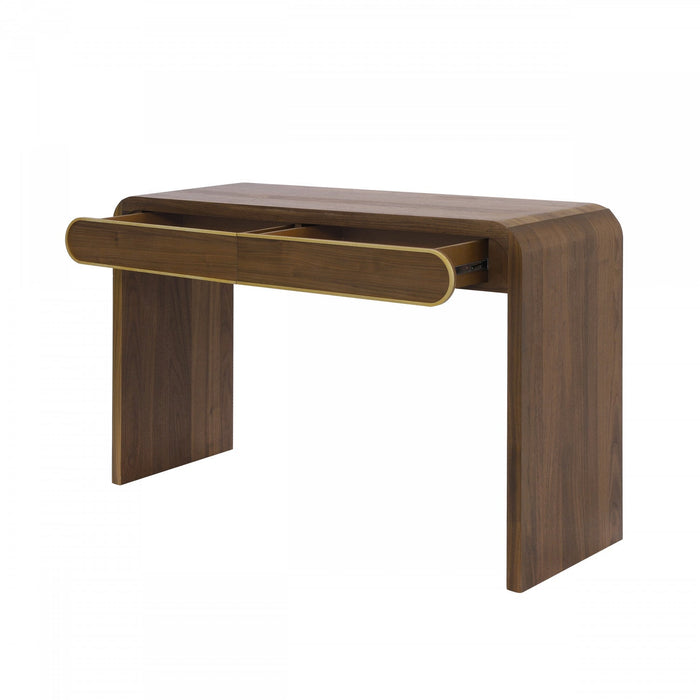 Olivia 47.2\" Wooden Sofa Table with Drawers - Gold 