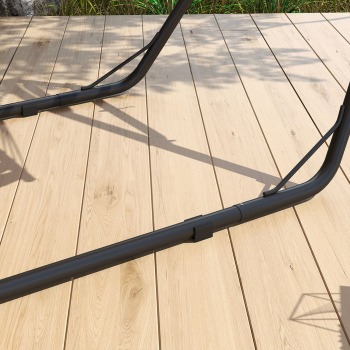 Outsunny Hammock Stand With Adjustable Chains & Hooks, Net Stand, Black