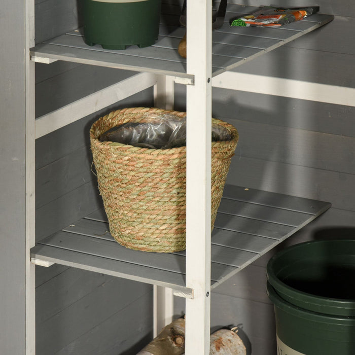 Outsunny 29.9\"x21.7\"x45.3\" Garden Storage Cabinet, Outdoor Storage Shed With Lockable Door With Latc