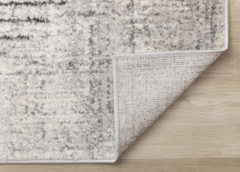 Solace Soft Low-Pile Grey White Merging Circles Area Rug - 7'10\" x 10'6\"