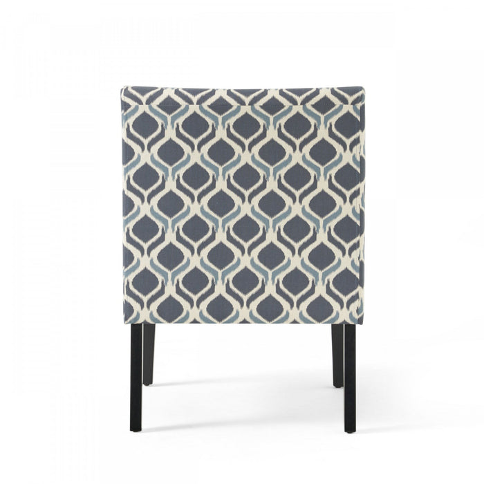 Oliver Linen-look Fabric Accent Chair Set Of 2 With Rubberwood Legs - Blue 