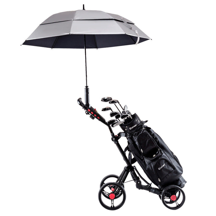 Costway 4 Wheel Golf Pull Push Cart Trolley Club Umbrella Scorecard Drink Holder