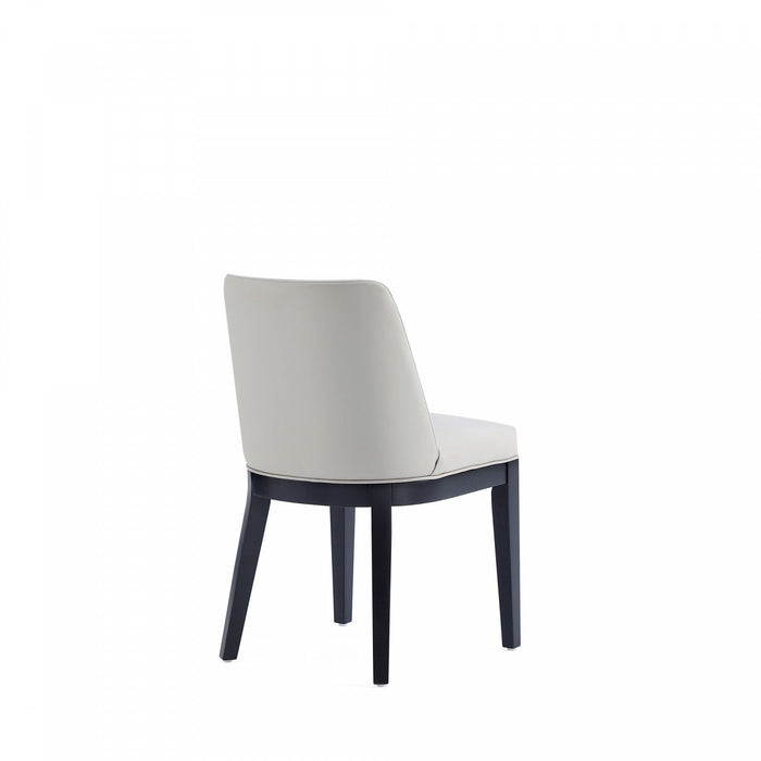 Gansevoort Modern Wood Vegan Leather Dining Chair in Stone Gray - Set of 4 