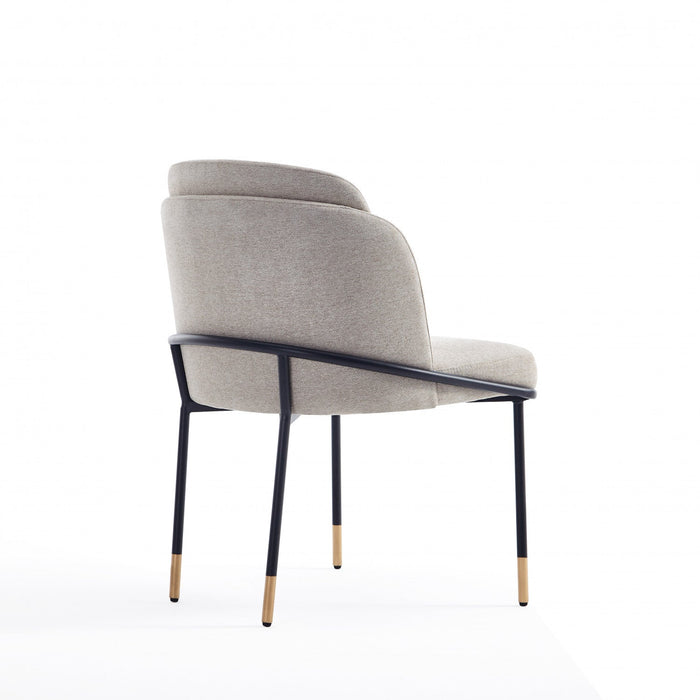 Flor Modern Metal Twill Weave Dining Chair in Wheat - Set of 2 