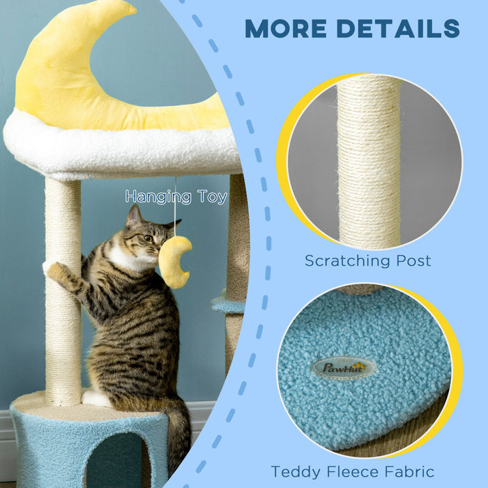 Pawhut 41\" Lovely Cat Tree For Indoor Cats With Teddy Fleece House And Bed, Kitten Tower With Scratc