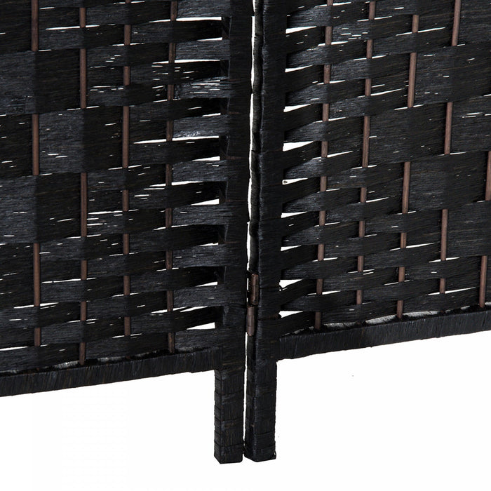 Homcom Double Hinged Woven Wicker Room Divider And Privacy Screens