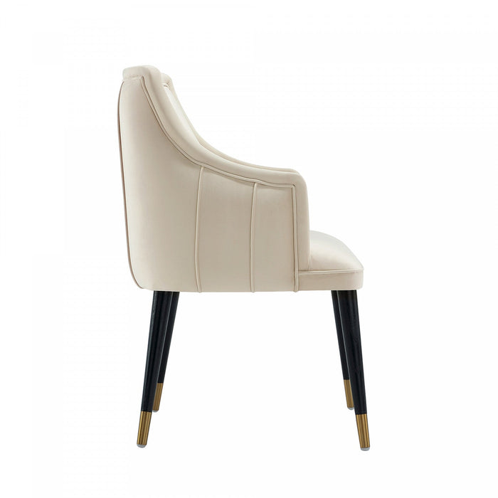 Eda Modern Wood Armchair in Cream Dining Chair 