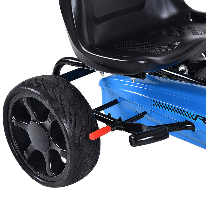 Costway Xmas Gift Go Kart Kids Ride On Car Pedal Powered Car 4 Wheel Racer Toy Stealth Outdoor