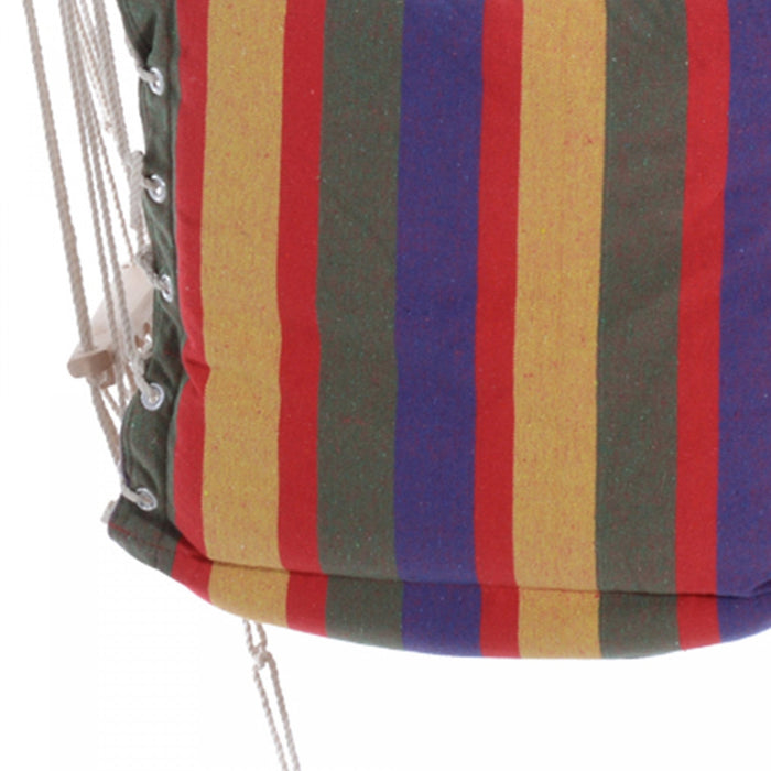 Outsunny Patio Hammock Chair, Portable Hanging Cotton Rope Hammock Swing Chair Sleeping Bed Seat Wit