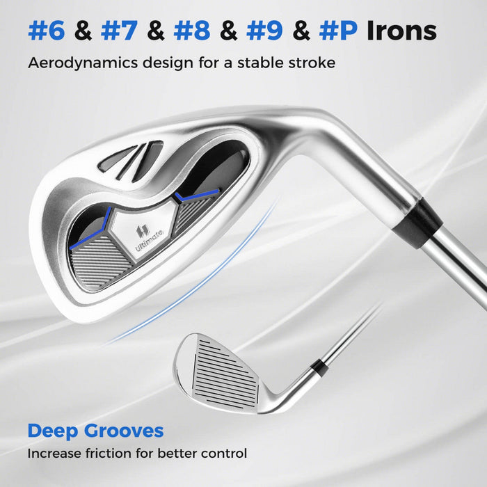Costway Men's Complete Golf Clubs Package Set 10 Pieces Includes Alloy Driver